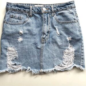 EUC Forever 21 Distressed Denim Skirt Sz. 25